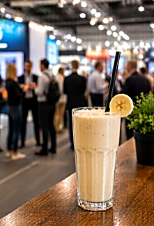 Milkshake catering at trade fair booth