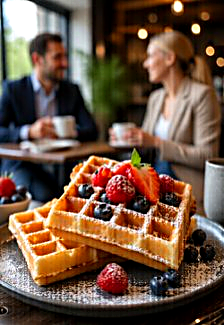 Waffles catering trade fair – freshly baked